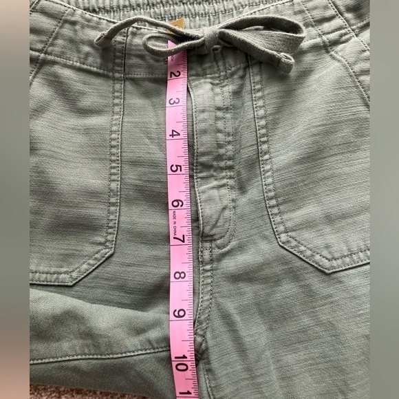 J. Crew XXS Green 100% Cotton Cotton Cropped Pants With Drawstring - Picture 10 of 10